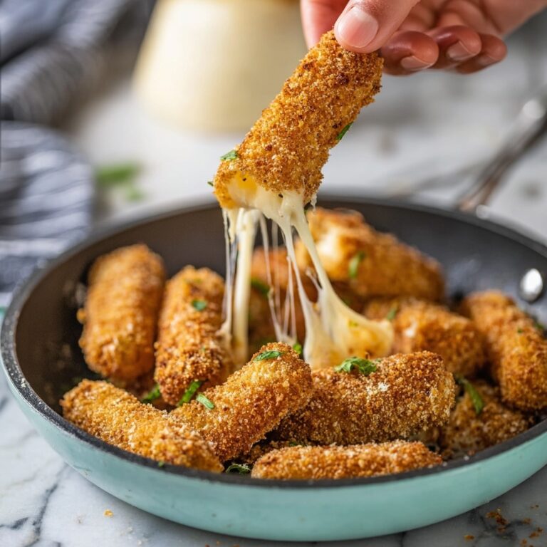 Baked Mozzarella Sticks with Crispy Bread Crumb Coating and Marinara Dipping Sauce Recipe
