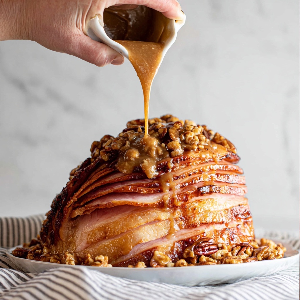 Pecan Bourbon Glazed Ham Recipe - Recipe Image