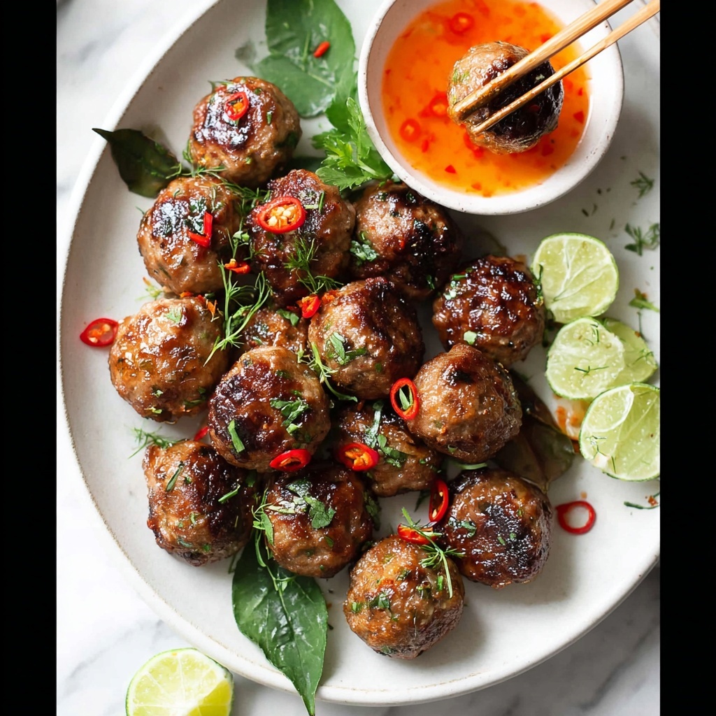 Thai Lemongrass Pork Meatballs with Sweet Chili Dipping Sauce Recipe - Recipe Image