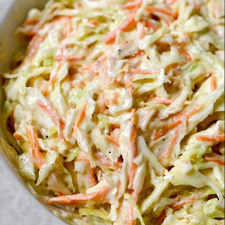 Creamy Coleslaw with Green Cabbage and Carrot Recipe
