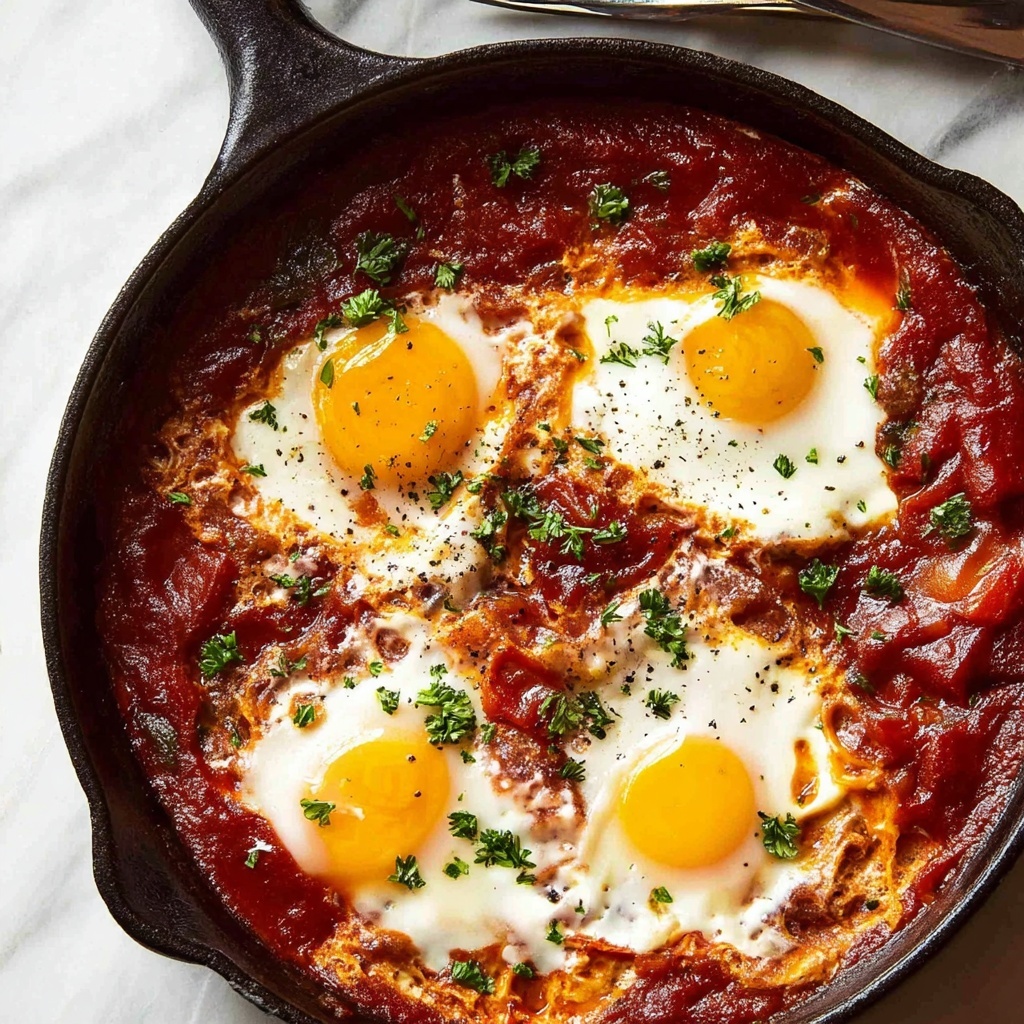 Shakshuka: Middle Eastern Baked Eggs in Spiced Tomato Sauce Recipe - Recipe Image