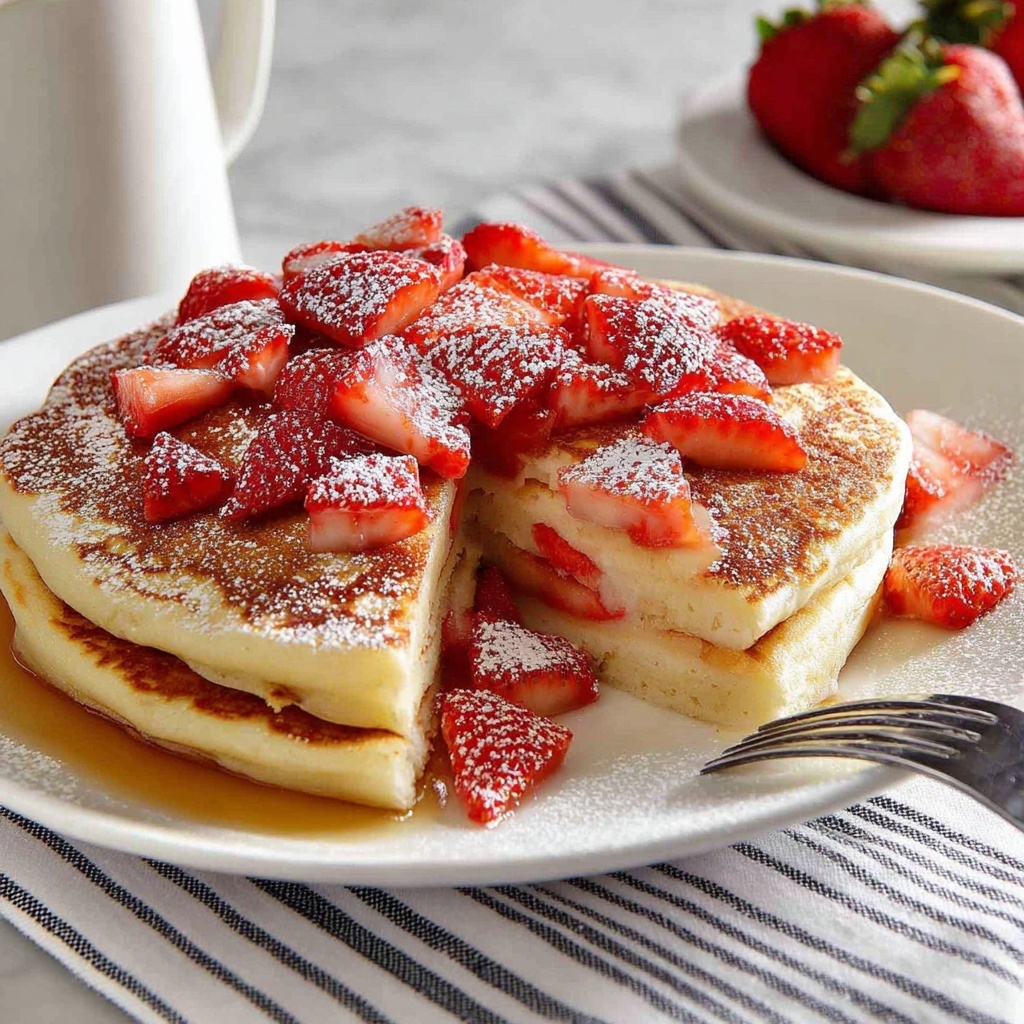 Giant Pancakes with Strawberries and Golden Syrup Recipe - Recipe Image