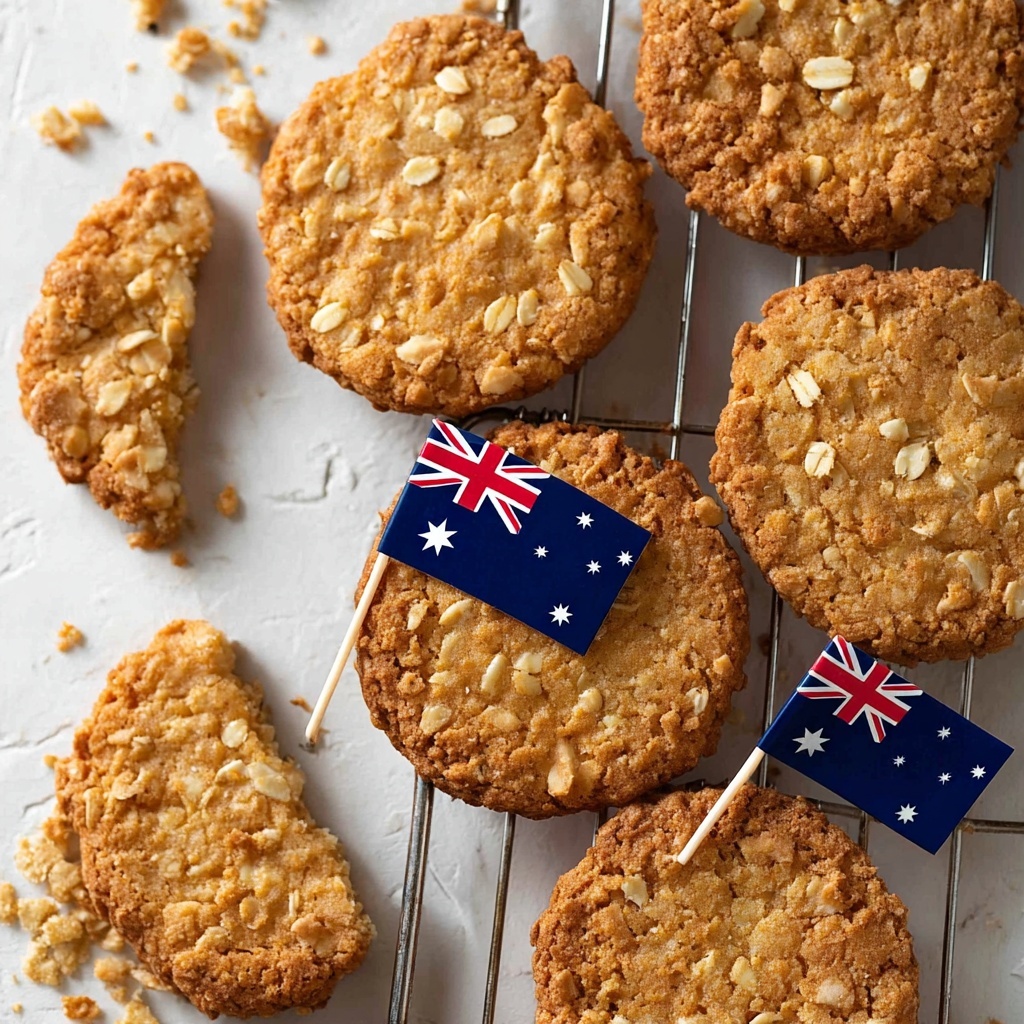 Anzac Biscuits (Golden Oatmeal Cookies) Recipe - Recipe Image