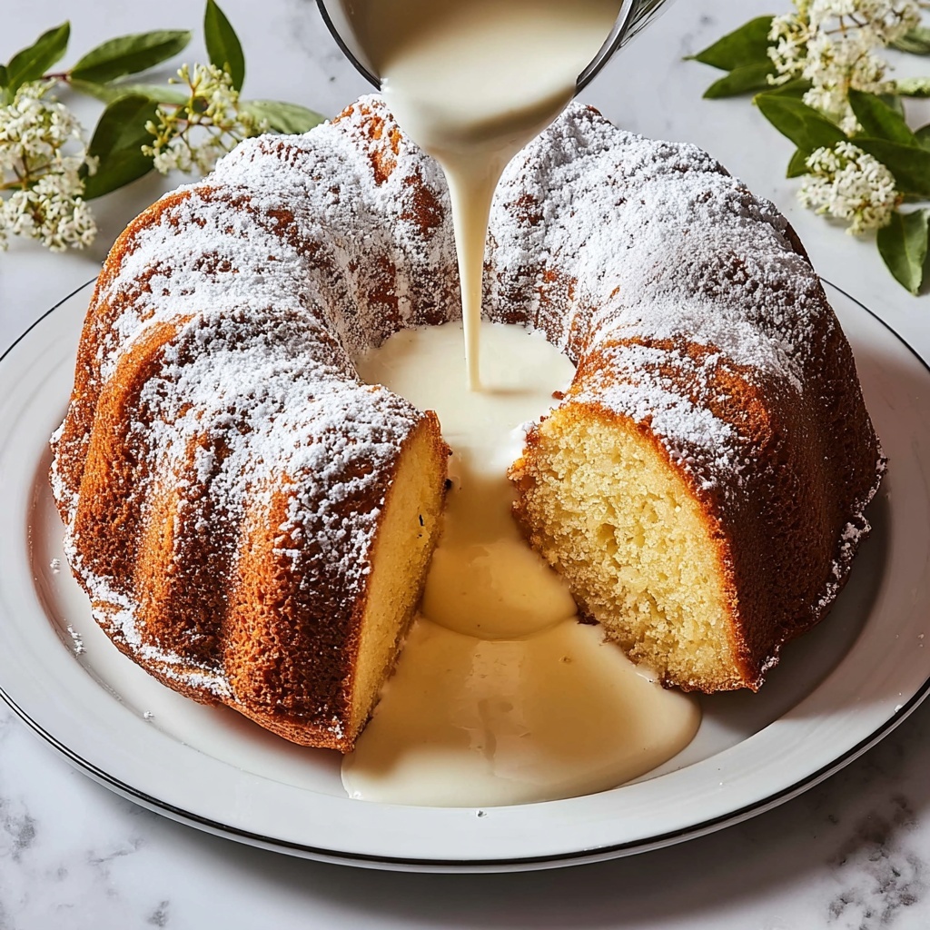 Vanilla Buttermilk Pound Cake with Cream Cheese Glaze Recipe - Recipe Image