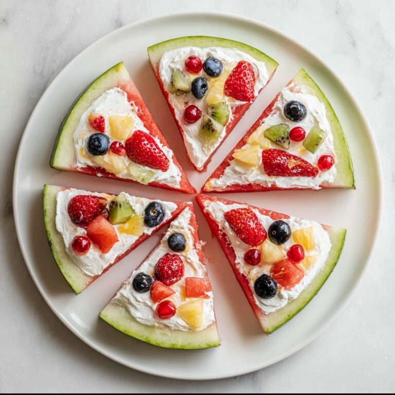 Watermelon Pizza with Yogurt and Fruit Toppings Recipe