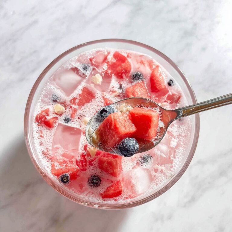 Refreshing Watermelon Fruit Punch with Strawberry Milk and Fizz Recipe