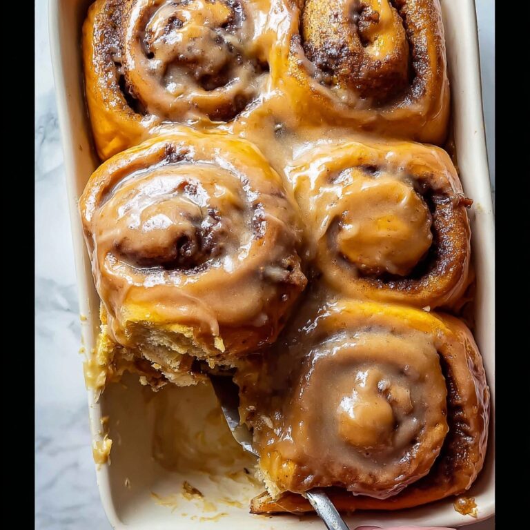 Almost One Hour Pumpkin Cinnamon Rolls with Caramel Cream Cheese Frosting Recipe