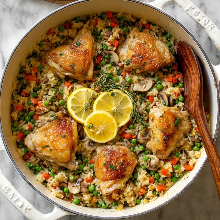 Creamy Chicken and Rice Skillet with Mushrooms and Vegetables Recipe