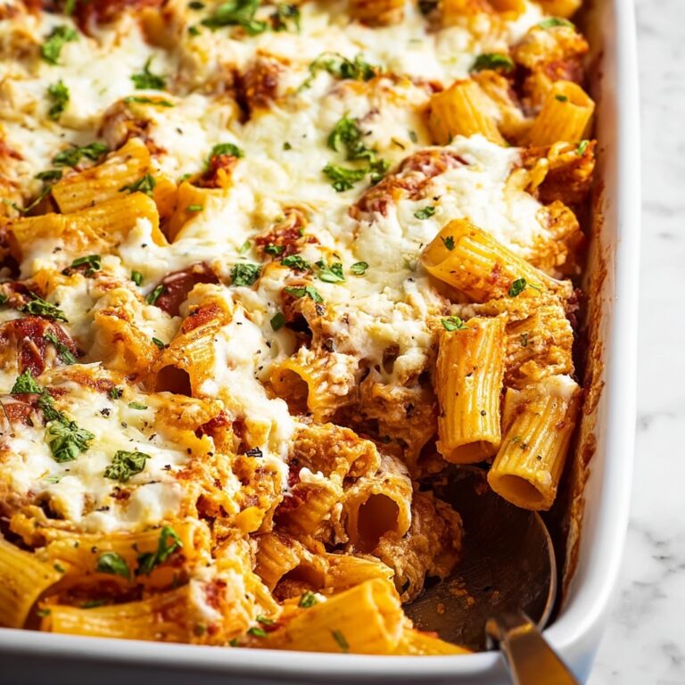 Cheesy Pesto Baked Rigatoni Recipe