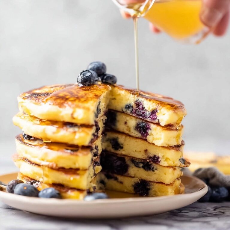 Blueberry Lemon Pancakes with Creamy Lemon Syrup Recipe