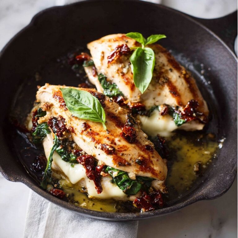 Sun Dried Tomato, Spinach & Cheese Stuffed Chicken Breast Recipe