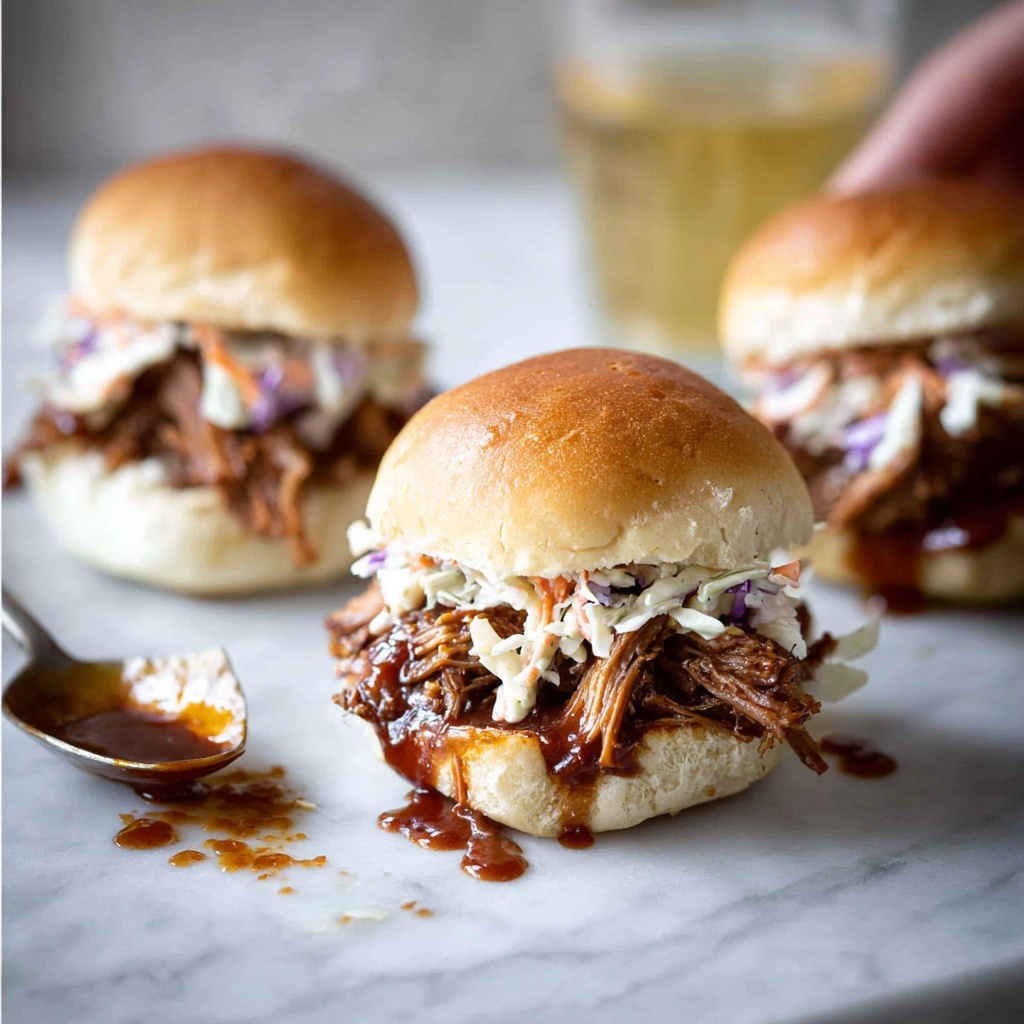 Slow Cooker BBQ Pulled Pork Sandwiches with Coleslaw Recipe - Recipe Image