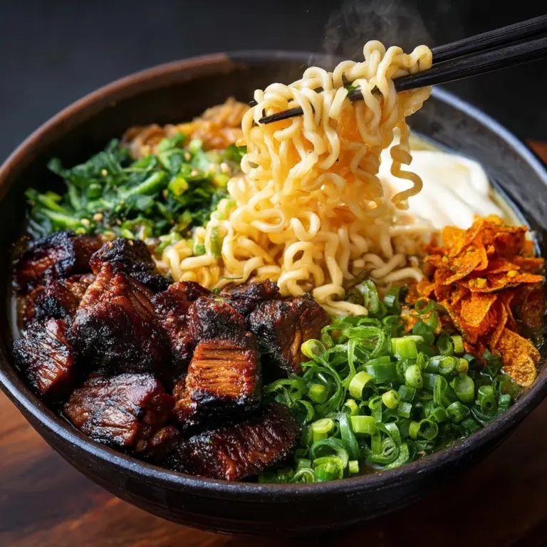 Fiery Chicken Ramen with Creamy Garlic Sauce: An Incredible Ultimate Recipe