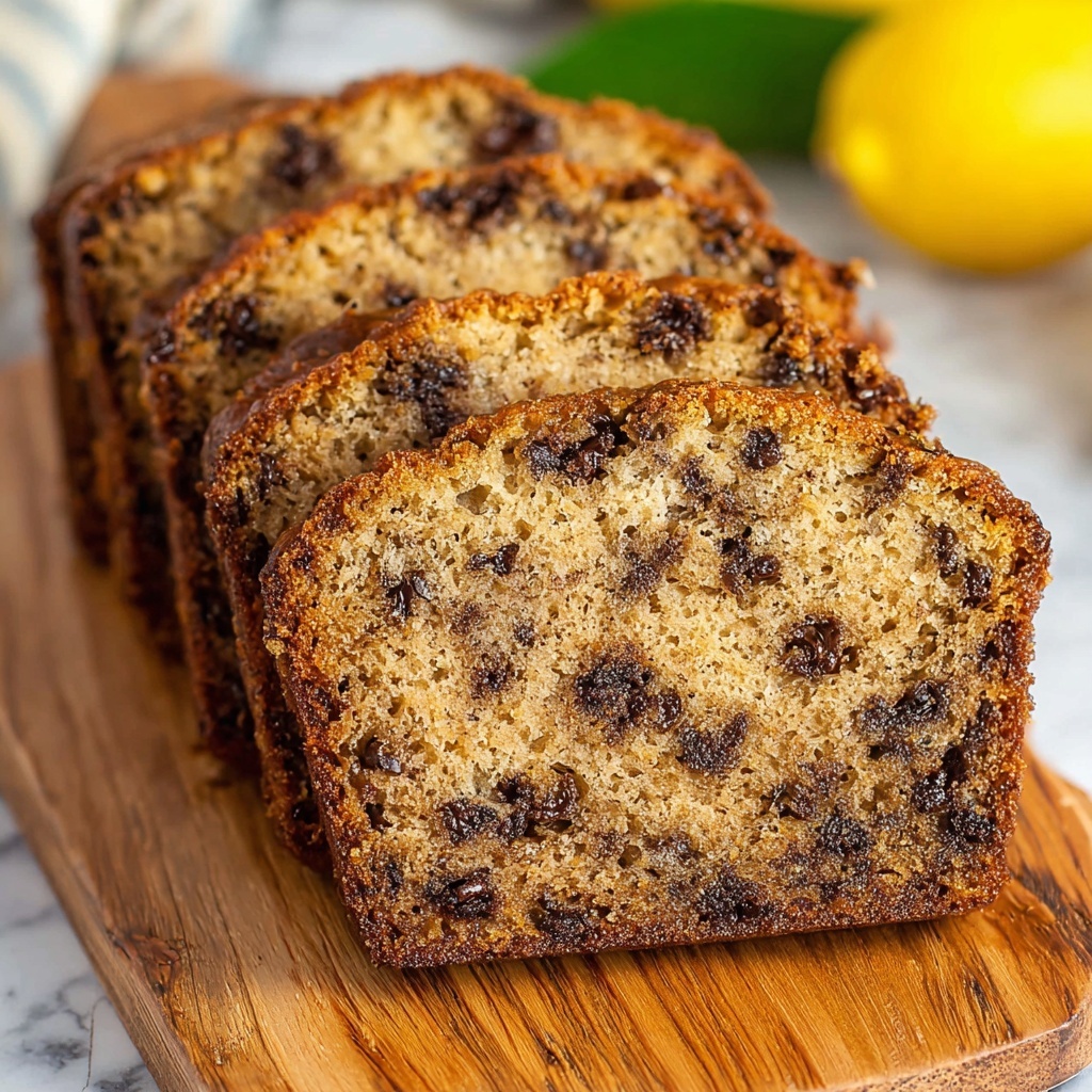 Peanut Butter Banana Bread with Chocolate Chips Recipe - Recipe Image