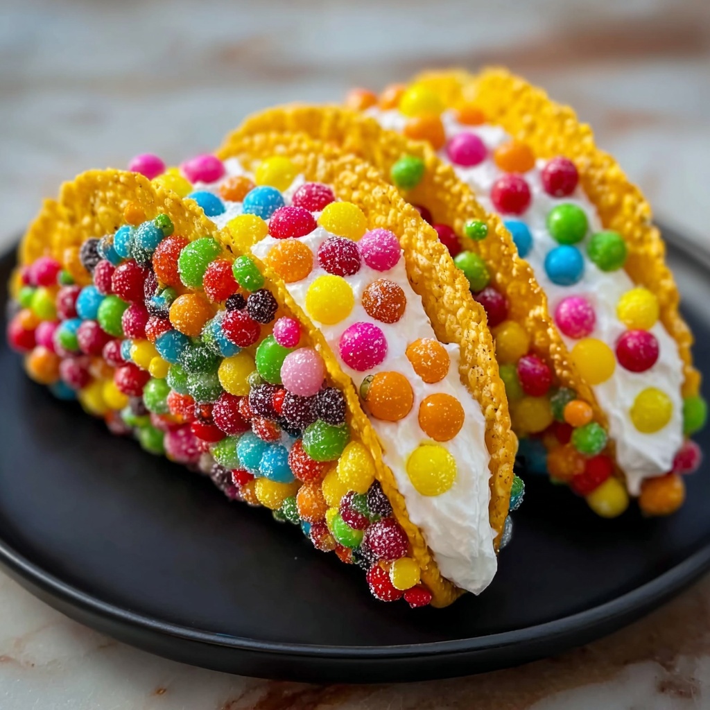 Fruity Pebbles Cheesecake Tacos Recipe - Recipe Image