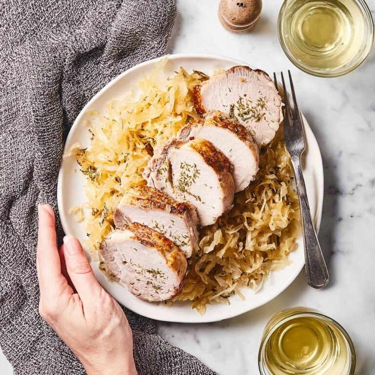Pork Roast with Sweet Apple and Sauerkraut Recipe