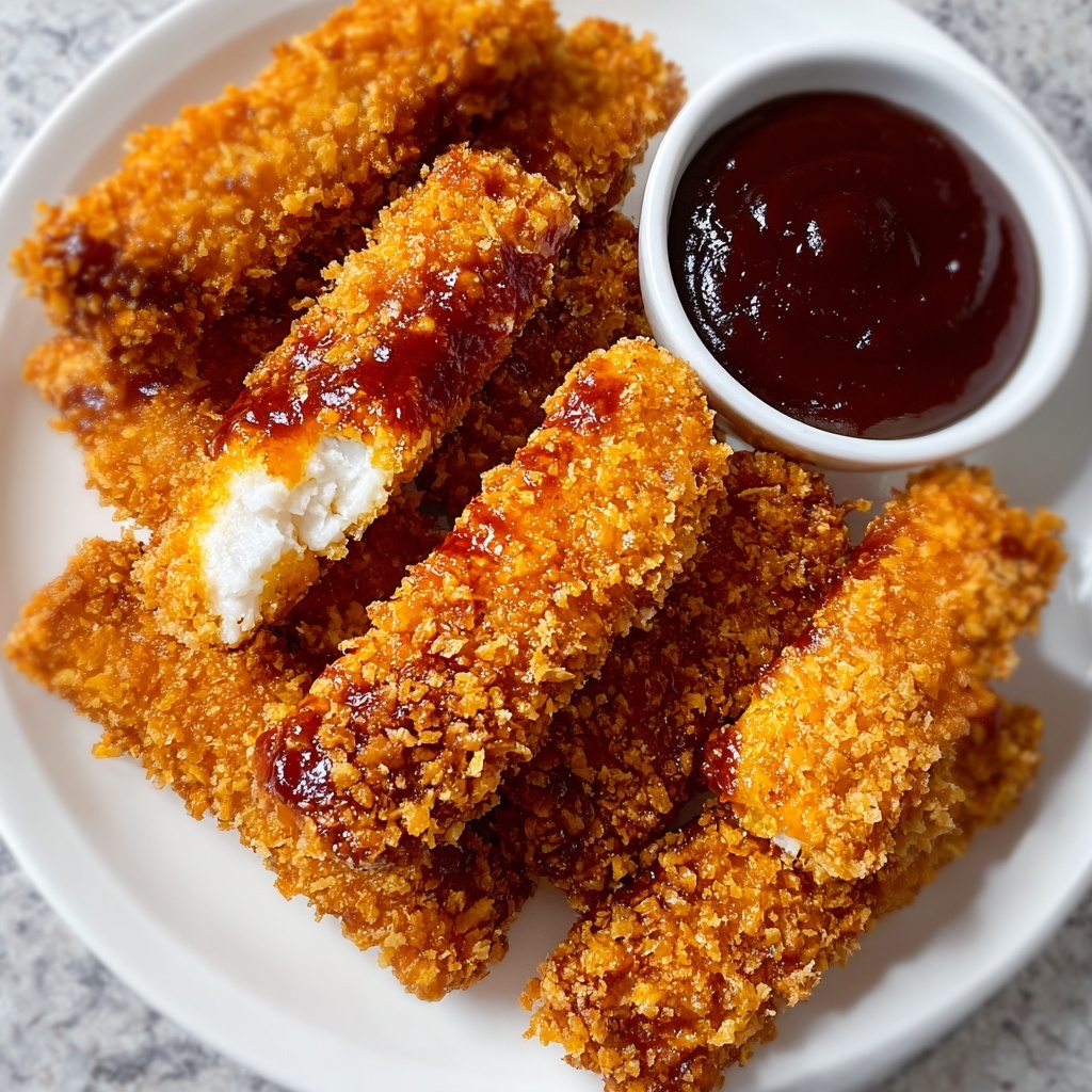 Crispy Honey BBQ Chicken Strips Recipe - Recipe Image