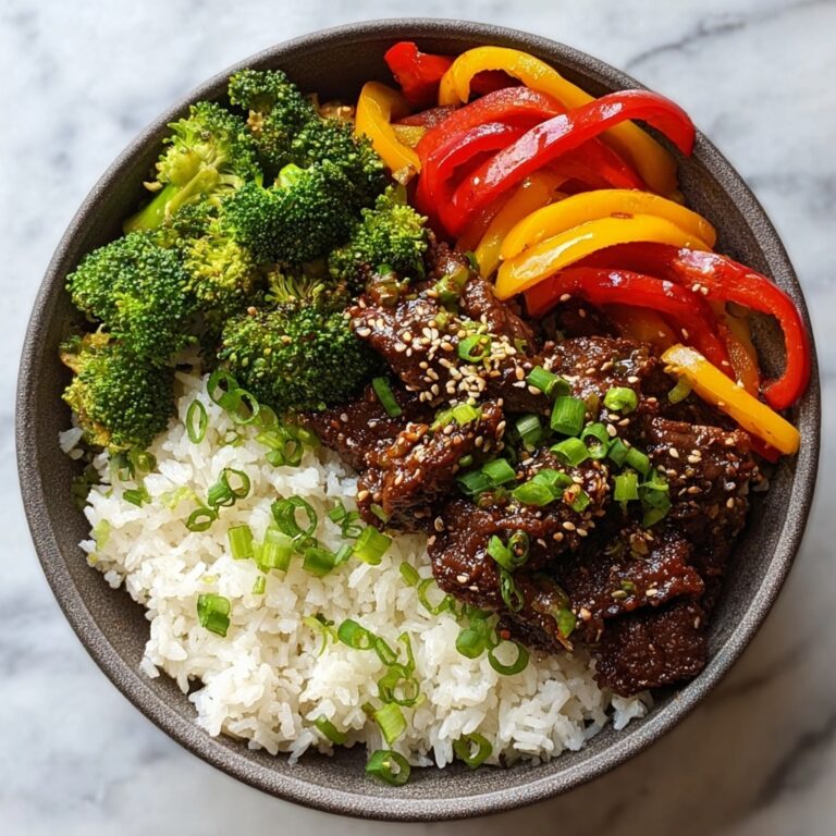 Steak and Vegetable Rice Bowls with Soy Sesame Sauce Recipe