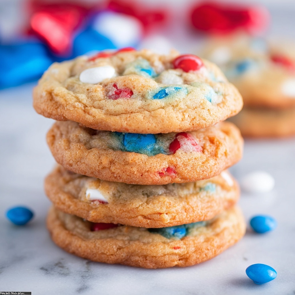 4th of July Cookies with M&M's Recipe - Recipe Image