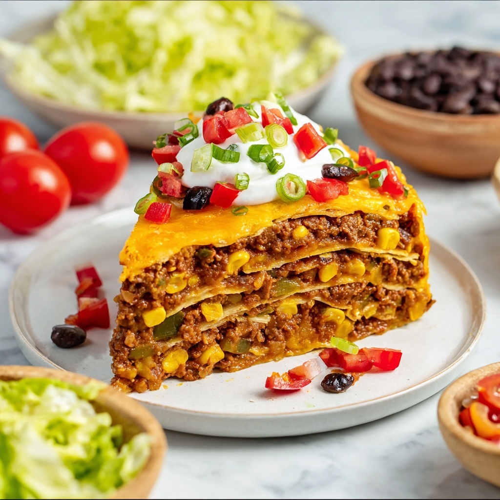 Easy Layered Taco Pie Recipe - Recipe Image