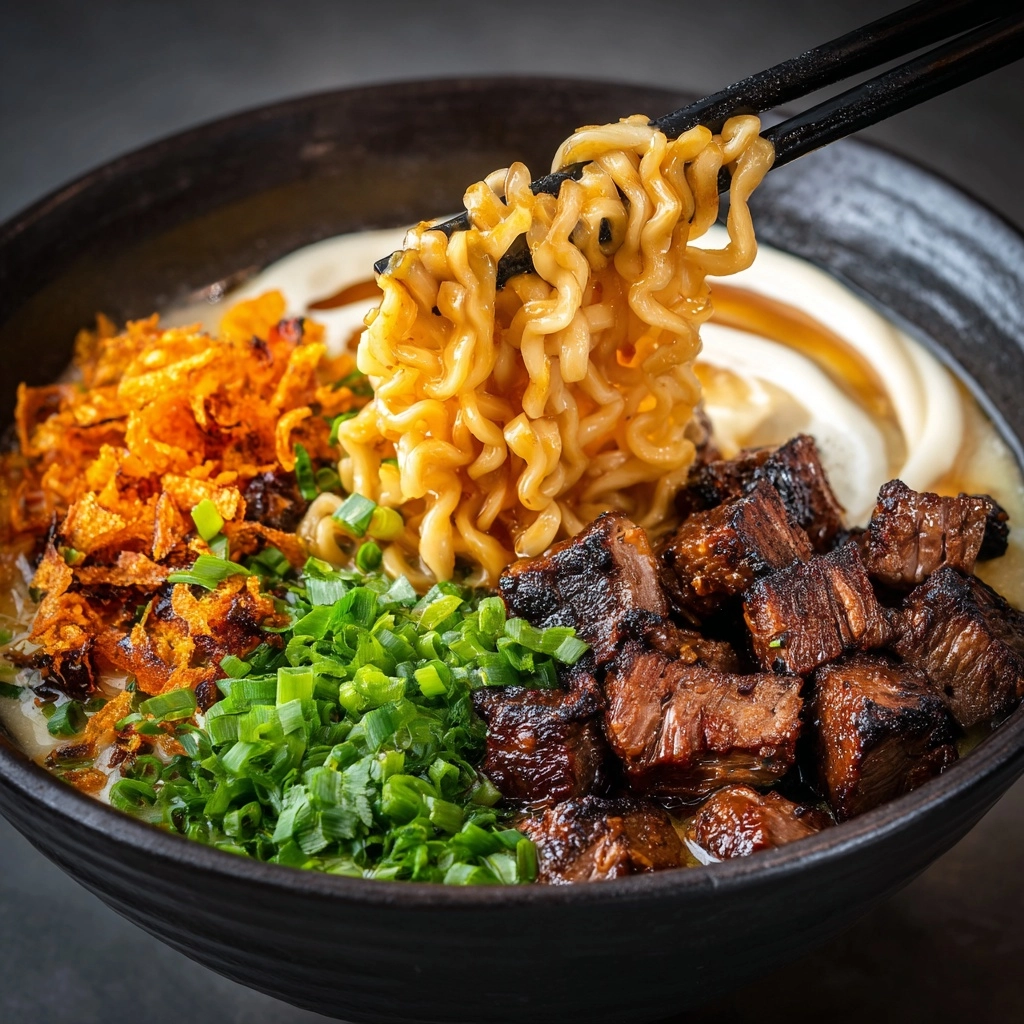 Fiery Chicken Ramen with Creamy Garlic Sauce: An Incredible Ultimate Recipe - Recipe Image