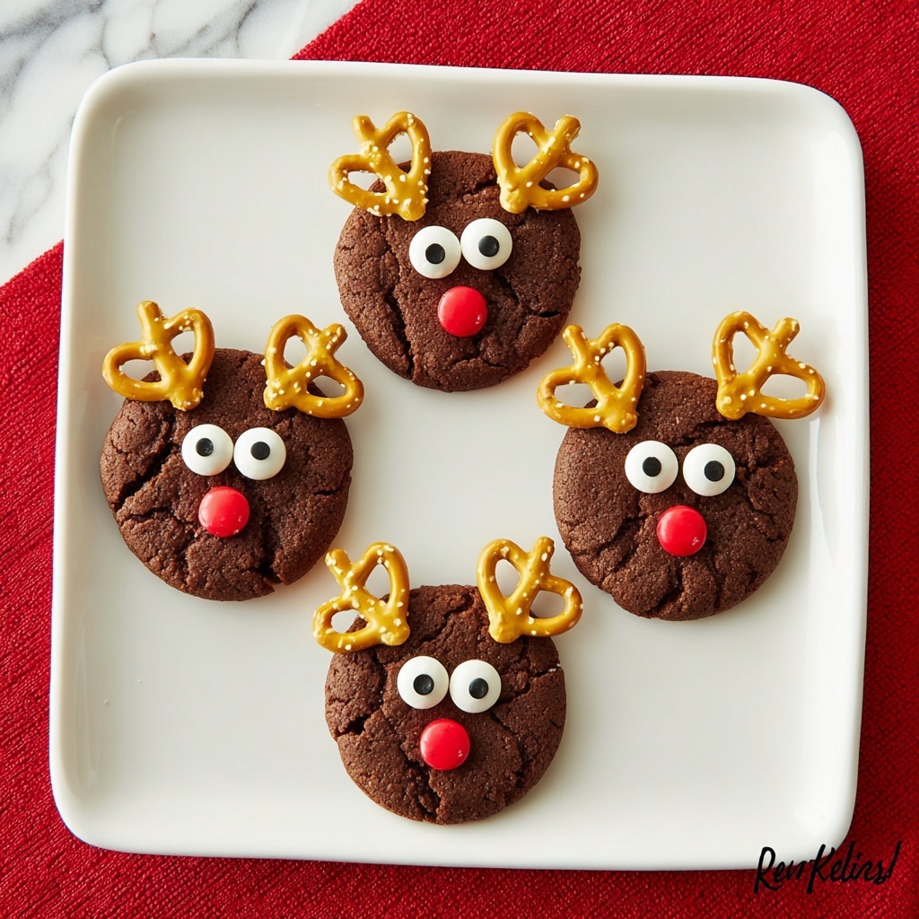 Easy Rudolph Brownie Cookies Recipe - Recipe Image