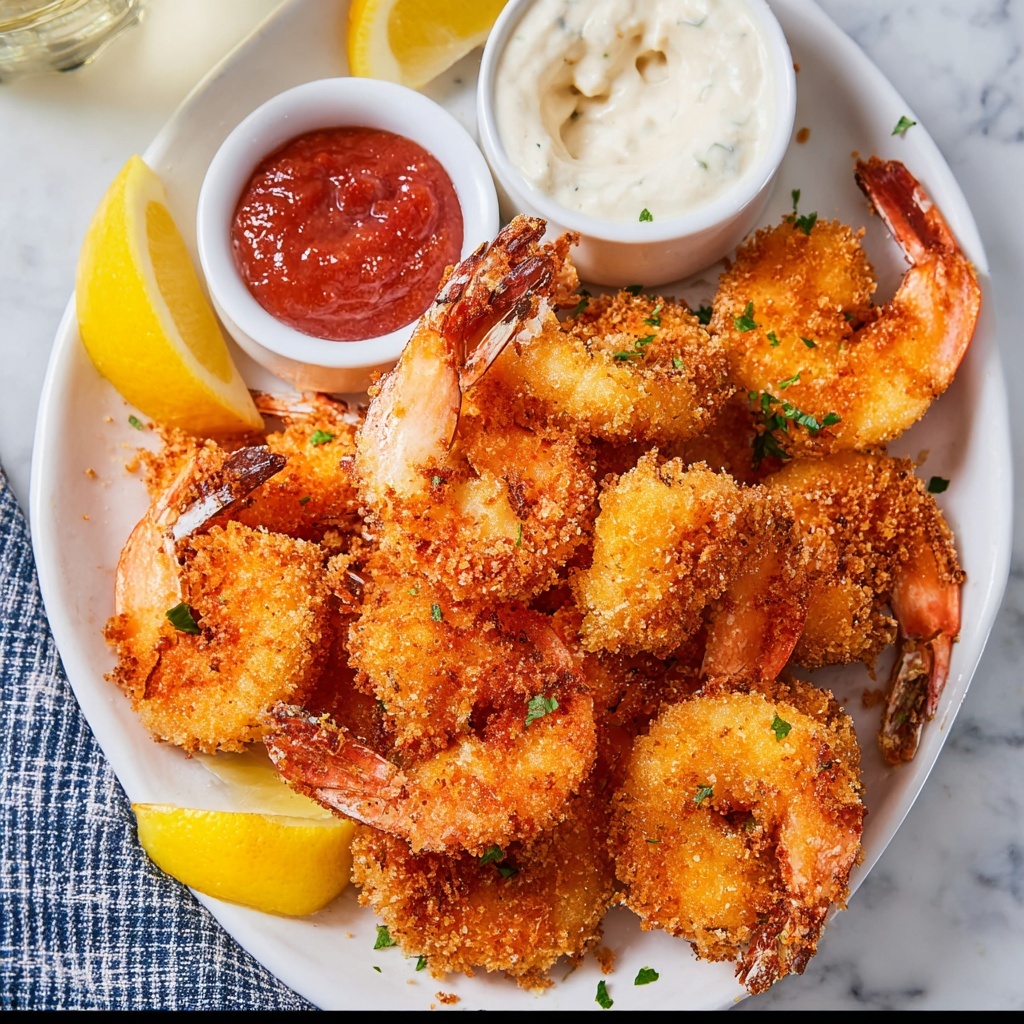 Crispy Fried Shrimp with Dipping Sauces Recipe - Recipe Image