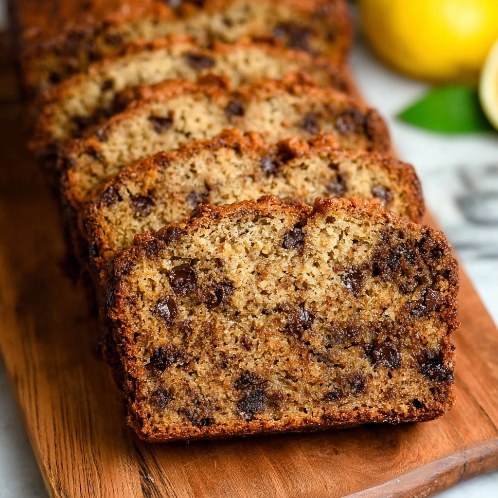 Peanut Butter Banana Bread with Chocolate Chips Recipe - Recipe Image