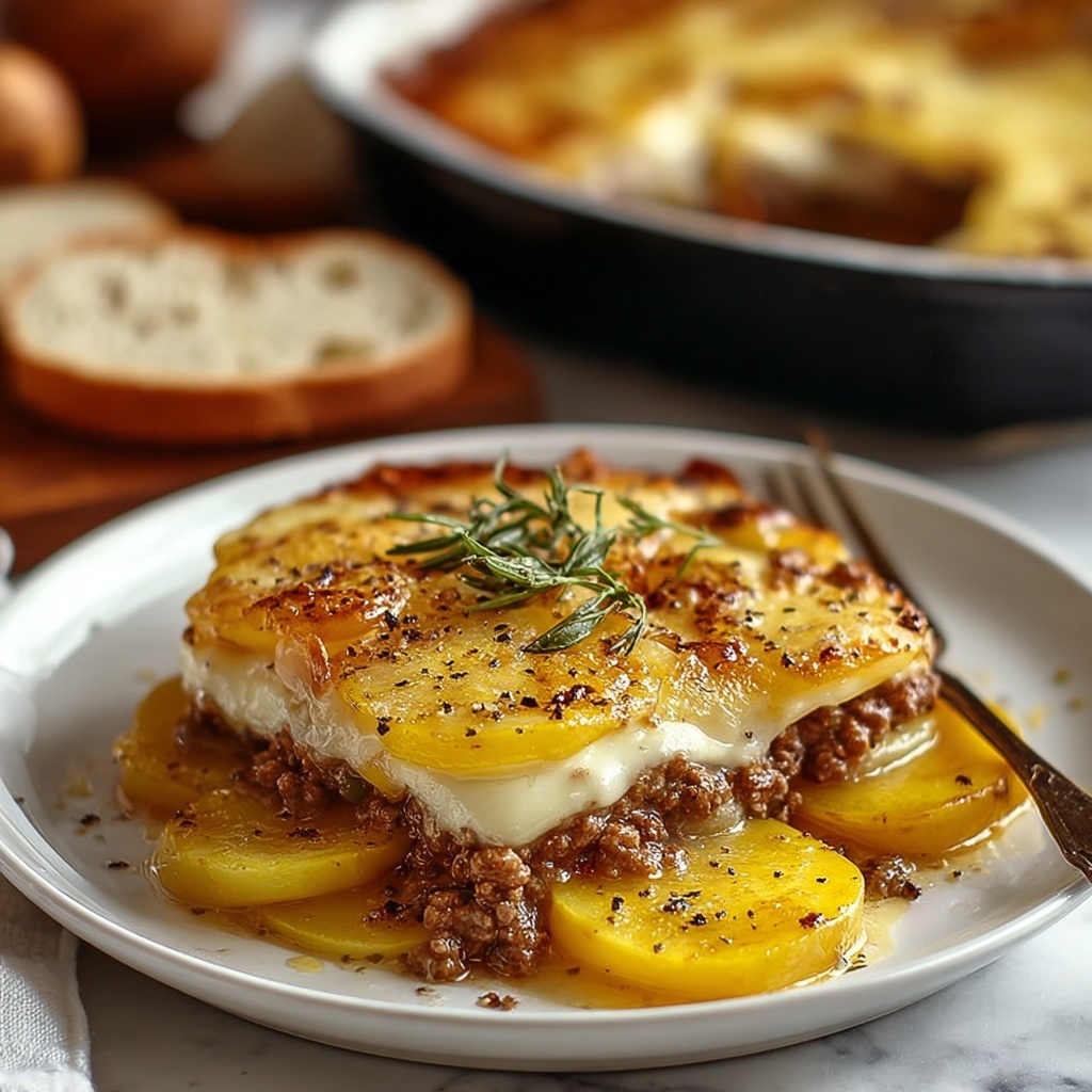 Easy Hamburger Potato Casserole Recipe - Recipe Image