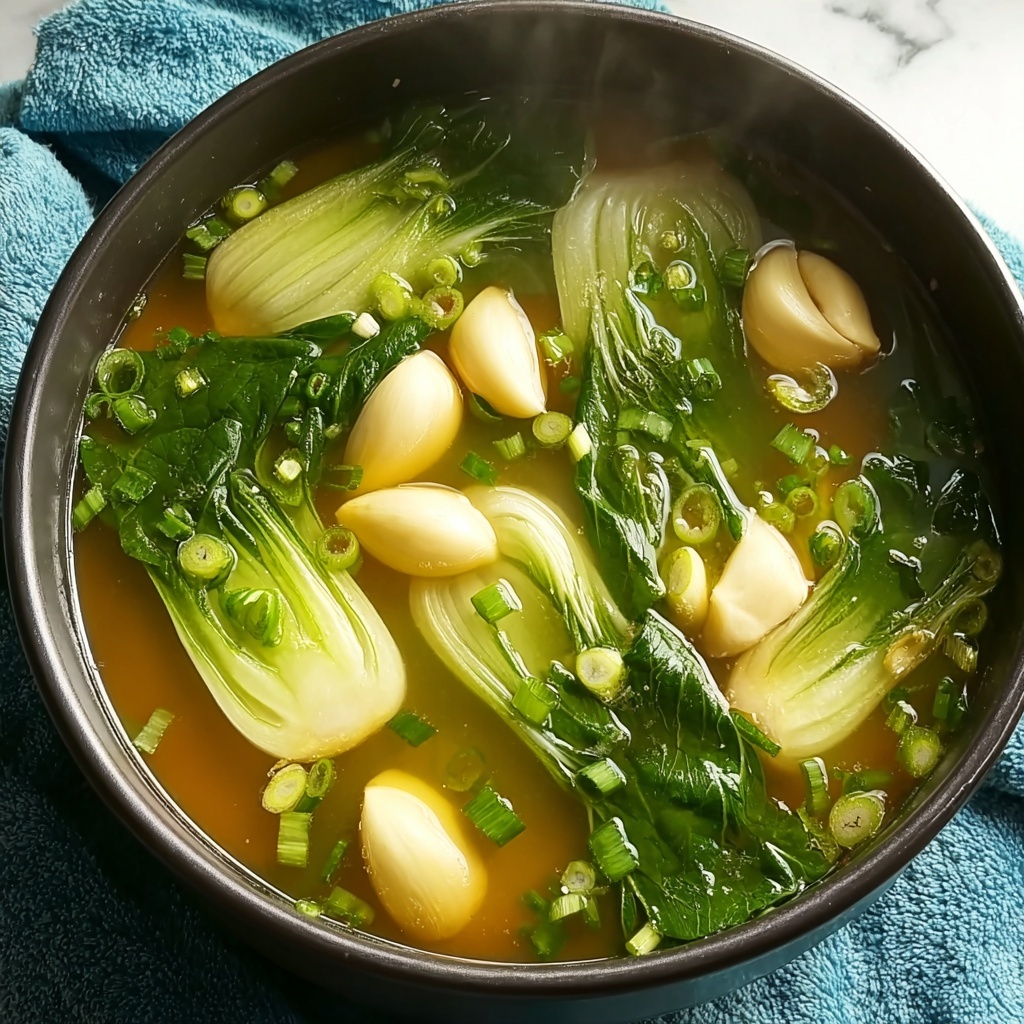 Savor the Best Bok Choy Soup with Garlic and Ginger Recipe - Recipe Image