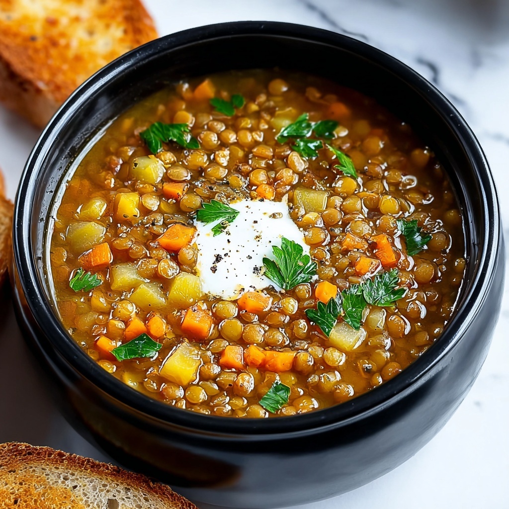 Comforting Hearty Crockpot Lentil Soup Recipe - Recipe Image