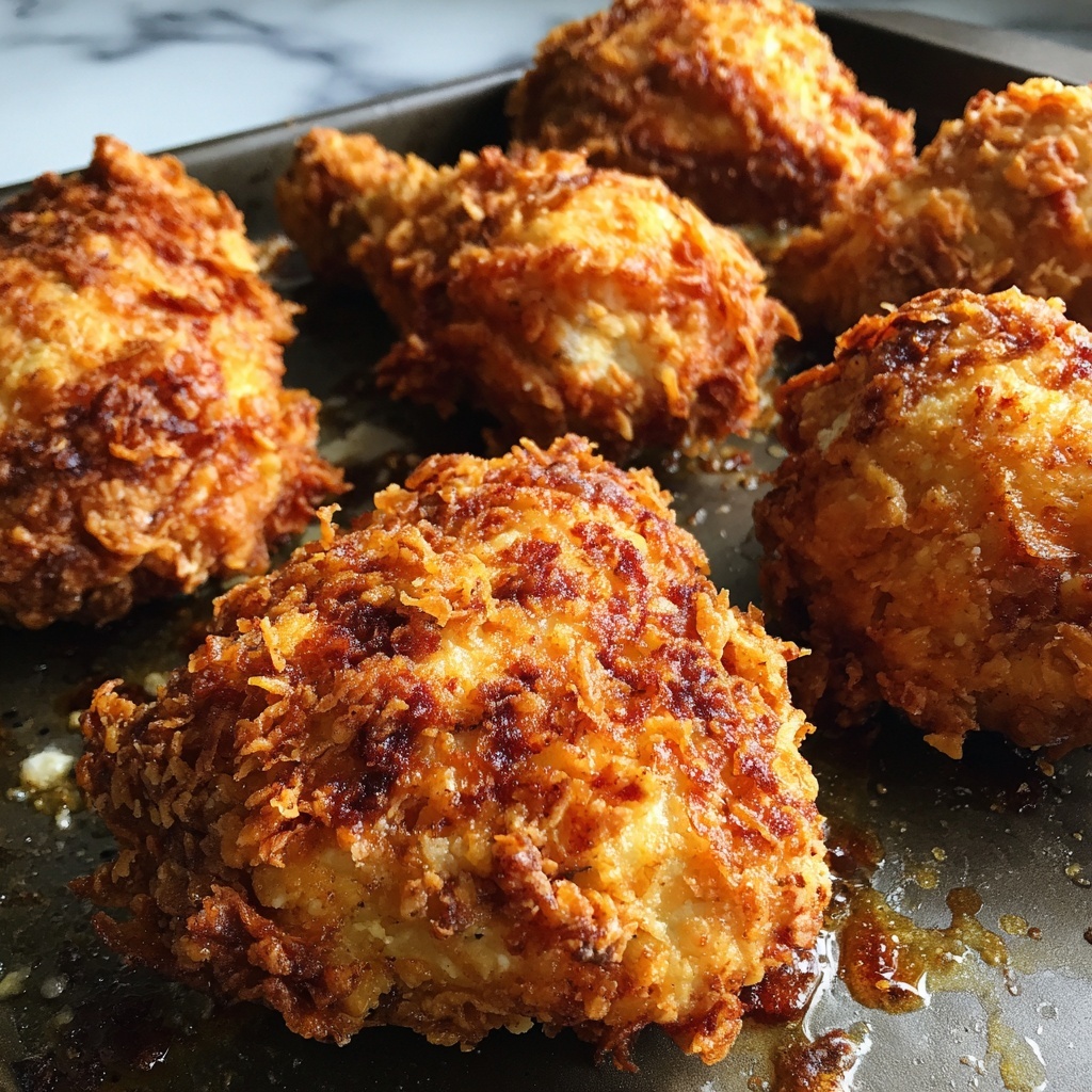 Garlic Parmesan Crispy Oven Fried Chicken Recipe - Recipe Image