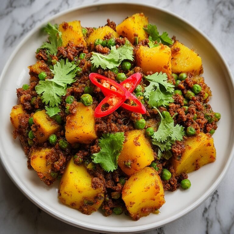 Spicy Indian-style Aloo Keema with Fluffy Spices Recipe