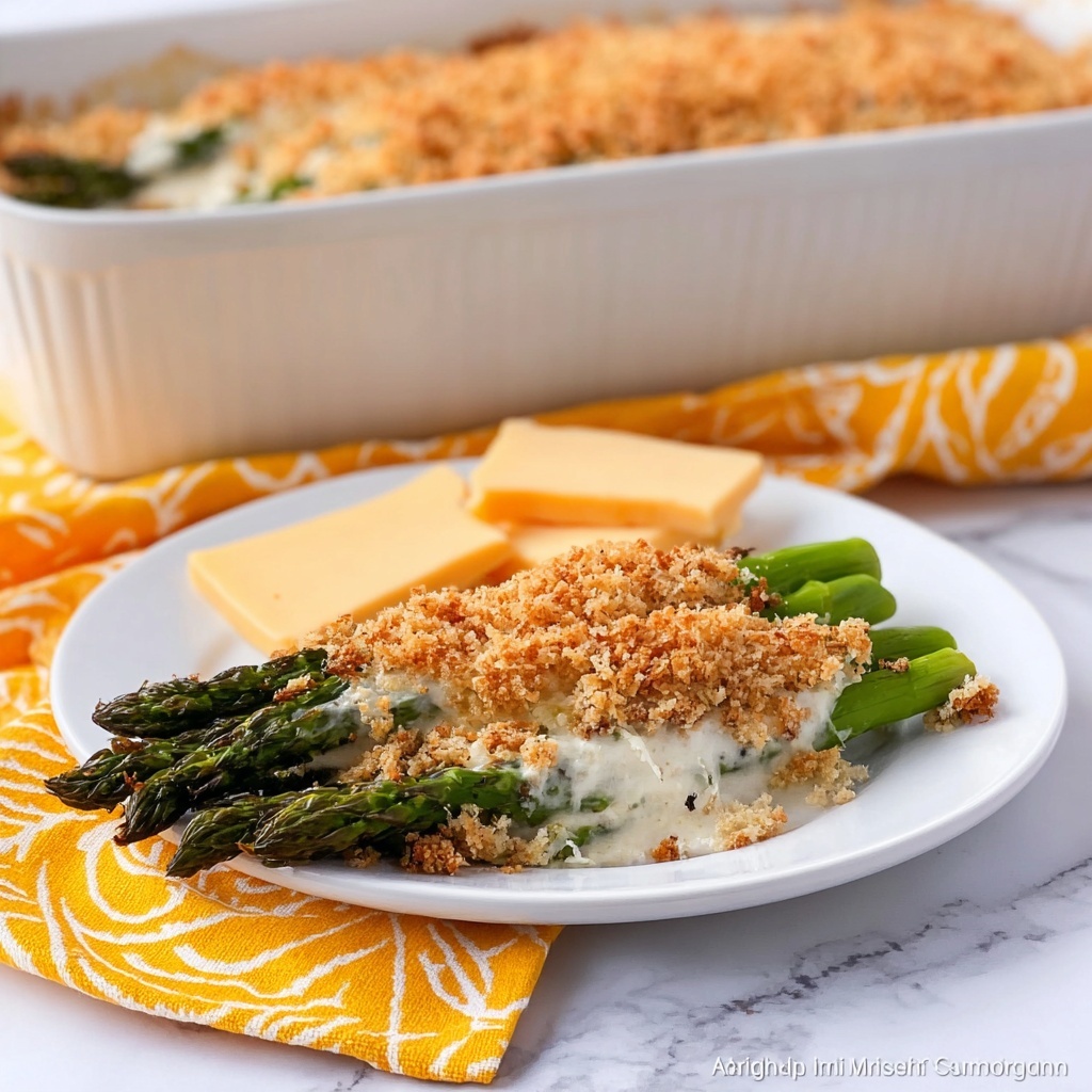 Cheesy Roasted Asparagus Casserole Recipe - Recipe Image