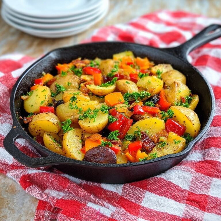 Colorful Breakfast Potatoes with Bacon, Bell Peppers, and Maple Glaze Recipe