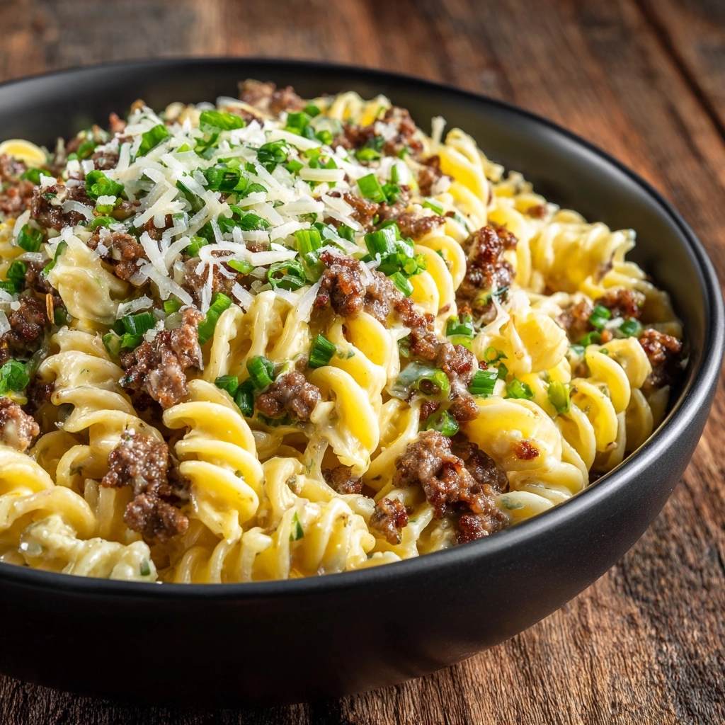 One-Pot Beef and Cheddar Ranch Pasta Recipe - Recipe Image