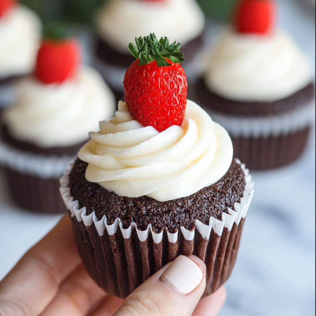 Santa Hat Cupcakes Recipe - Recipe Image