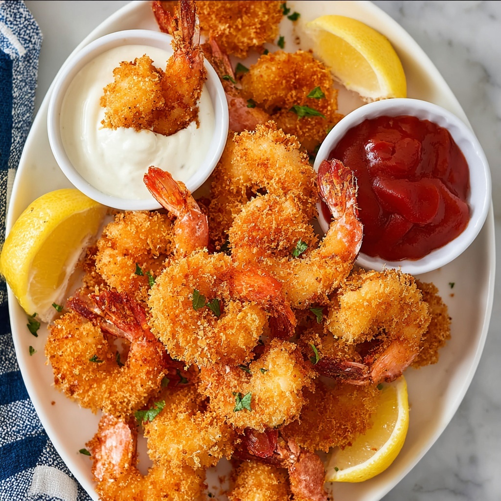 Crispy Fried Shrimp with Dipping Sauces Recipe - Recipe Image