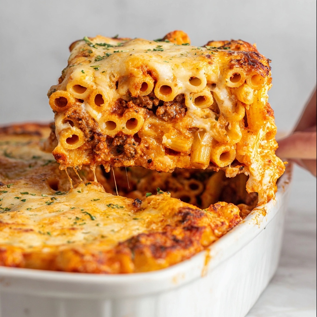 Baked Ziti with Sausage, Cream, and Melted Mozzarella Recipe - Recipe Image