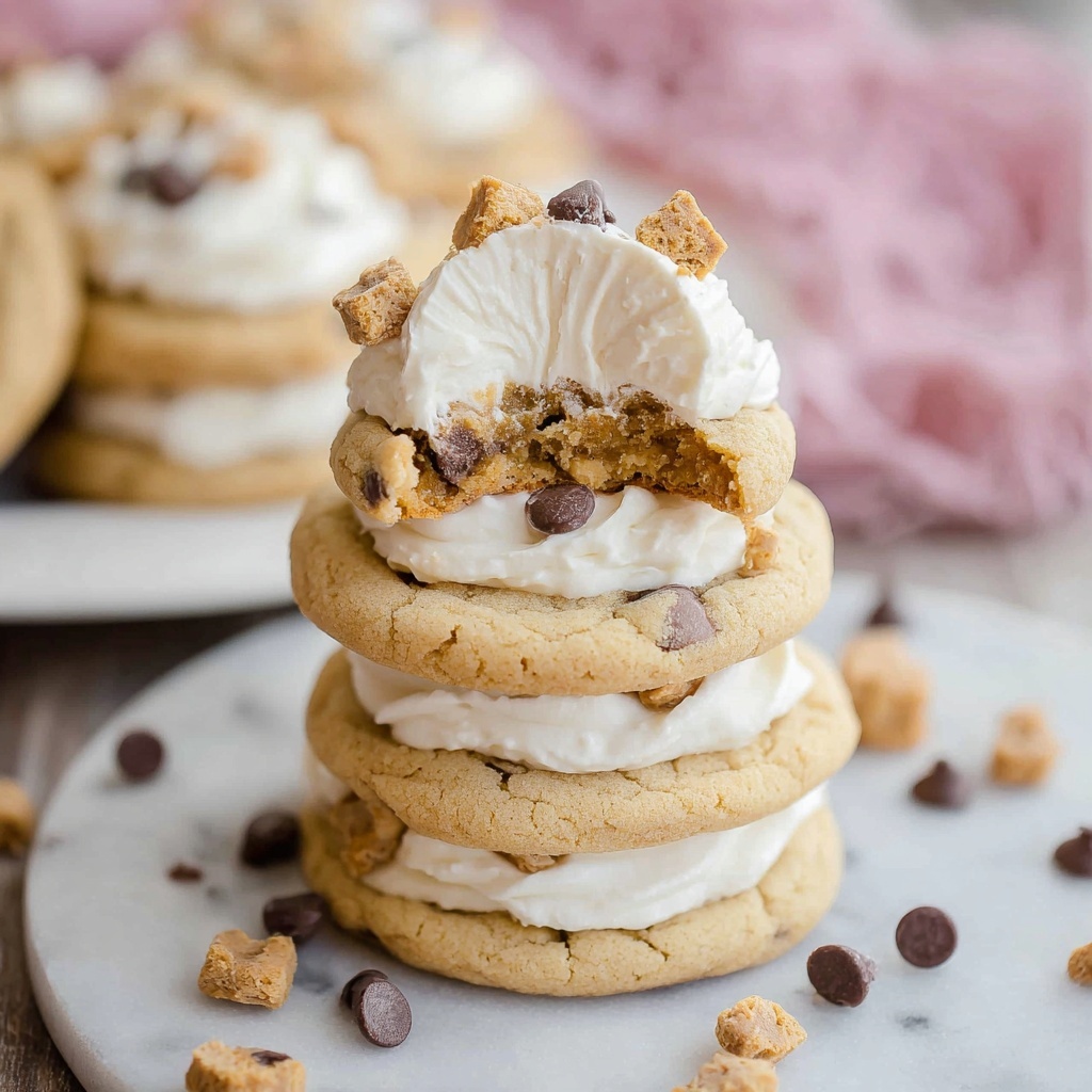 Cookie Dough Cookies with Vanilla Frosting and Chocolate Chips Recipe - Recipe Image