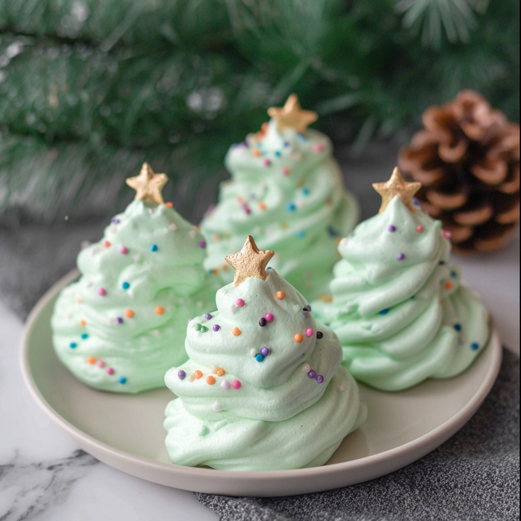 Festive Christmas Meringue Cookies Recipe - Recipe Image