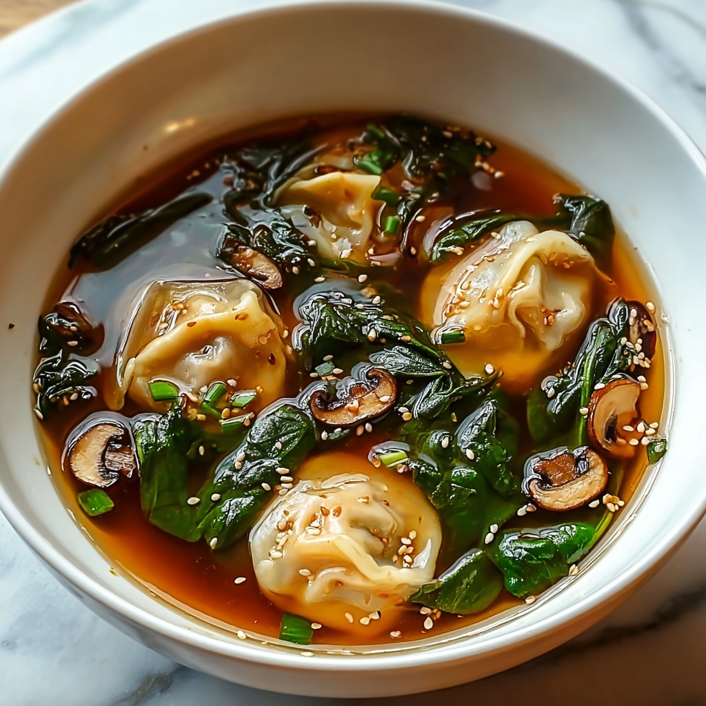 Potsticker Soup with Mushrooms and Bok Choy Recipe - Recipe Image