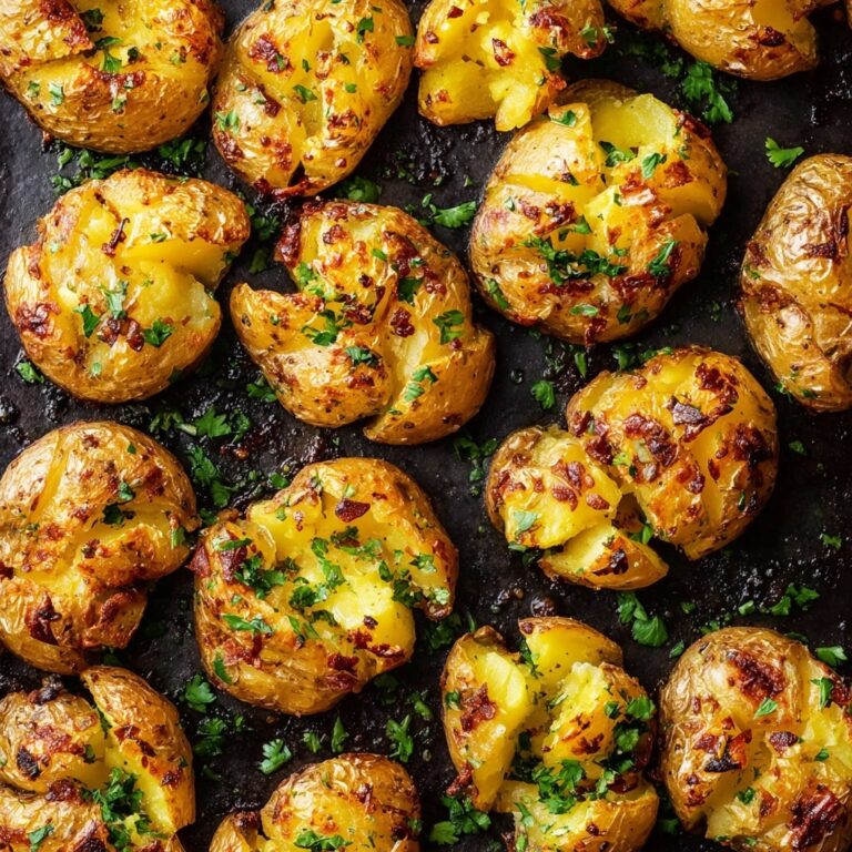 Crispy Garlic Smashed Potatoes Recipe