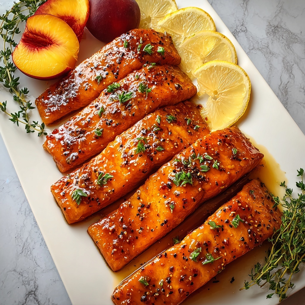 Bourbon Peach Roasted Salmon Recipe - Recipe Image