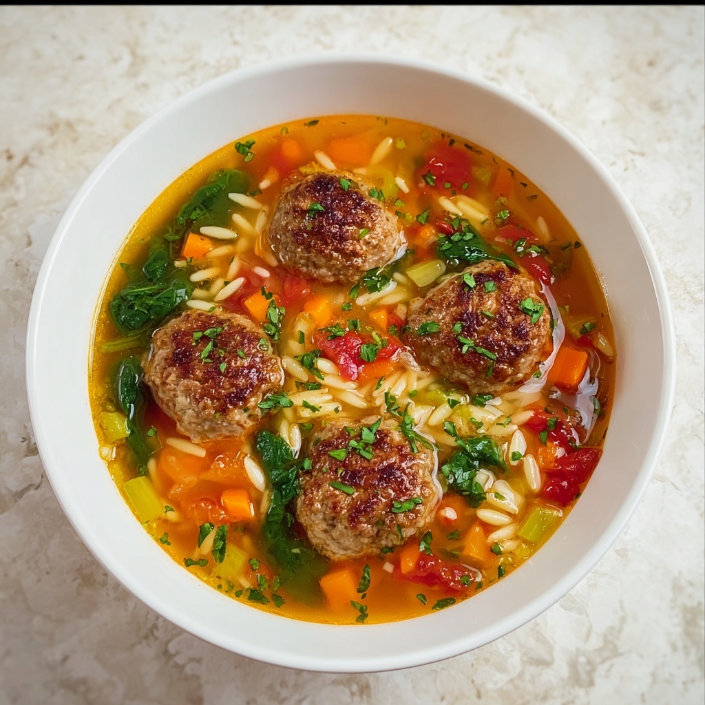 Italian Meatball & Orzo Soup Recipe - Recipe Image