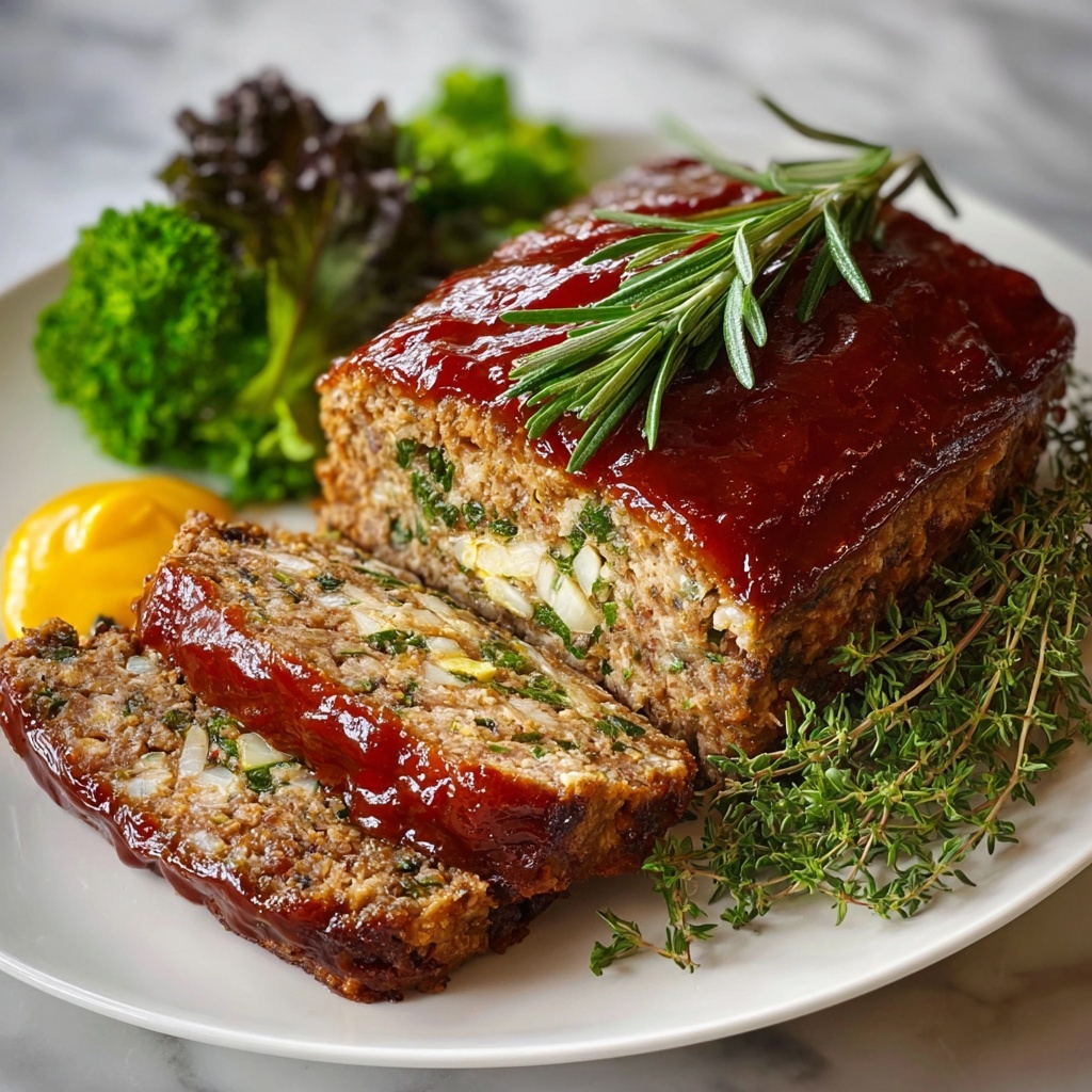 Herb-Infused Baked Turkey Meatloaf with Savory Glaze Recipe - Recipe Image