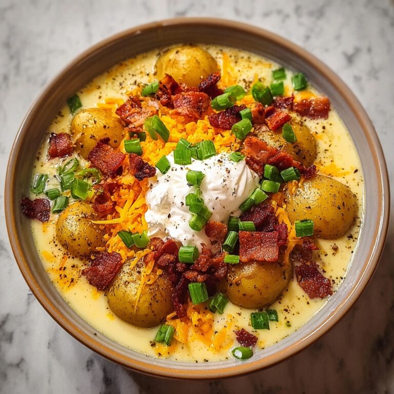 Baked Potato Soup with Bacon, Cheddar, and Green Onions Recipe