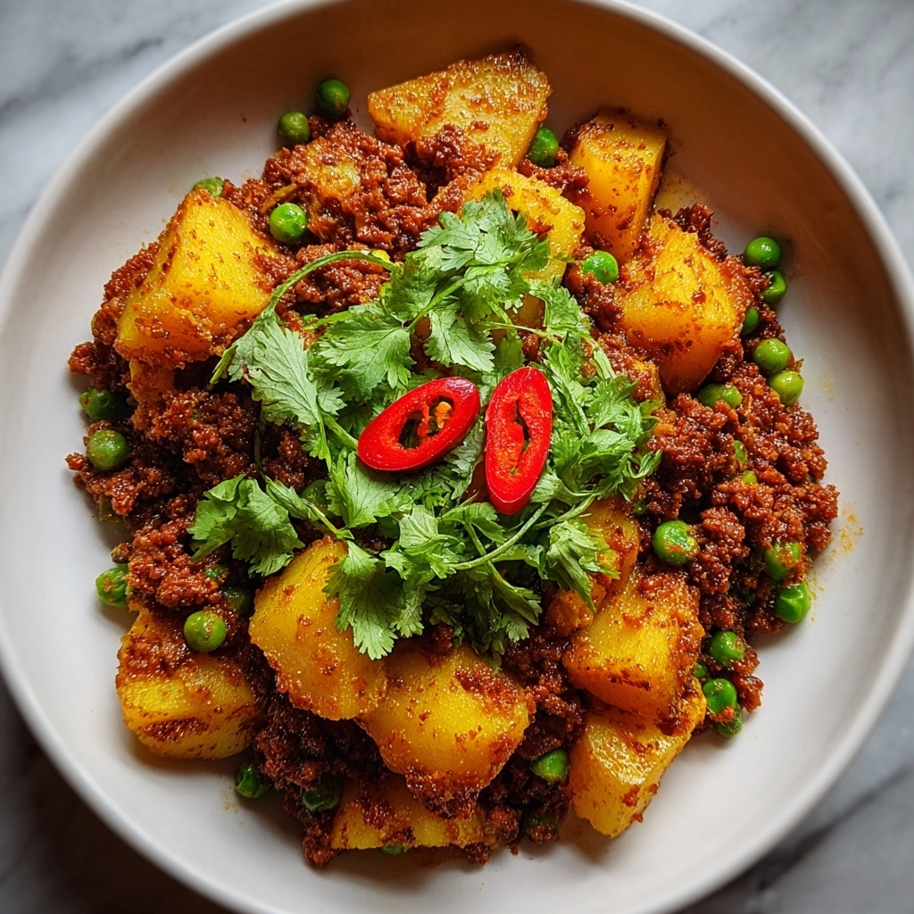 Spicy Indian-style Aloo Keema with Fluffy Spices Recipe - Recipe Image