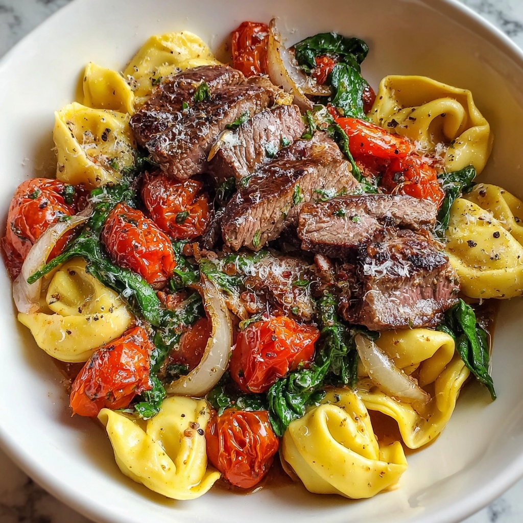 One-Pan Steak Bite Tortellini Recipe - Recipe Image