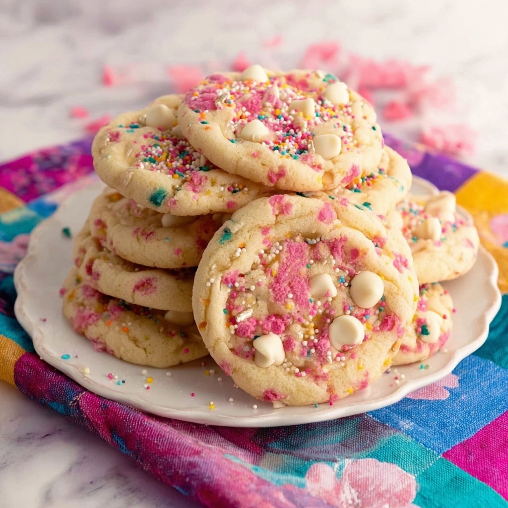 Circus Animal Cookies with White Chocolate and Rainbow Nonpareils Recipe - Recipe Image